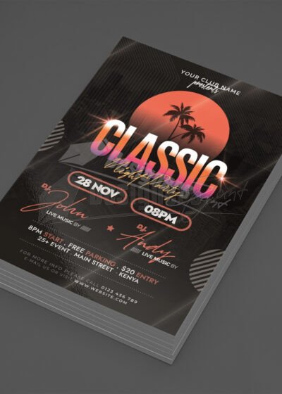 Classic Music Party Flyer PSD Template