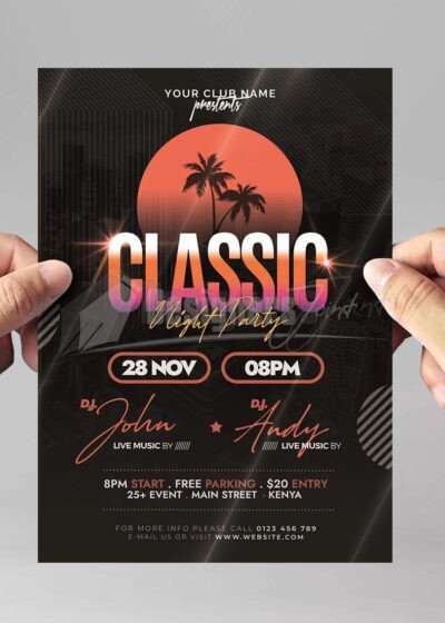 Classic Music Party Flyer PSD Template