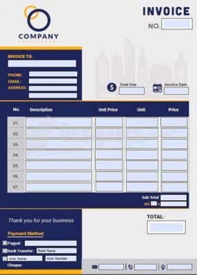 Professional Fillable Invoice Template | DesignersJoint.Com