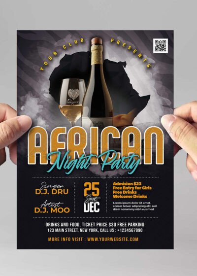 African Night Party Flyer PSD Template