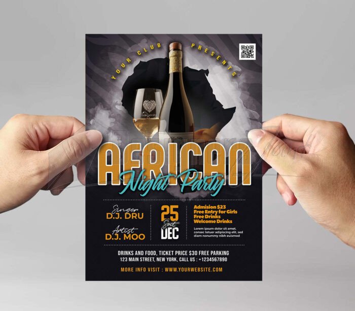 African Night Party Flyer PSD Template