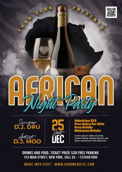 African Night Party Flyer PSD
