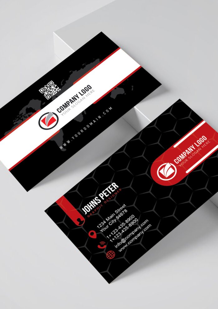 Corporate Business Card Template Ai Design Black scaled