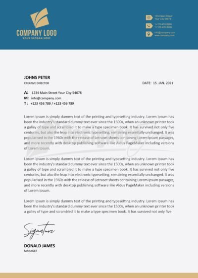 Corporate letterhead 7 Corporate Letterhead blue 14