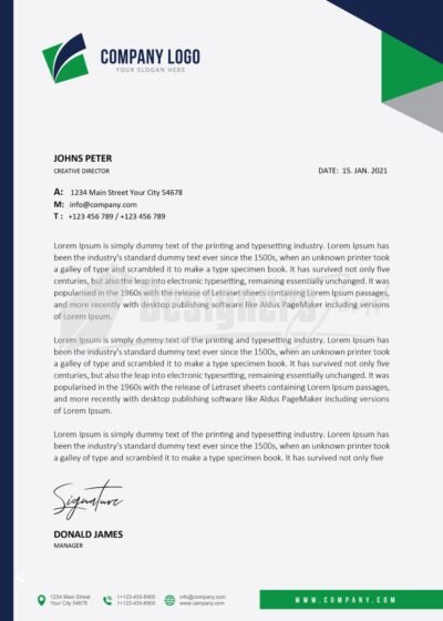 Corporate letterhead 6 Corporate Letterhead green 10