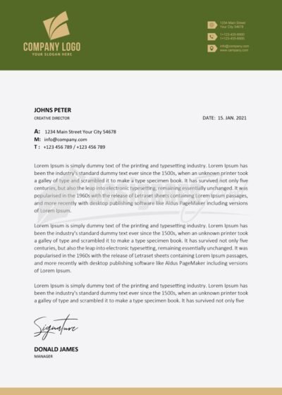 Corporate letterhead 6 Corporate Letterhead green 14