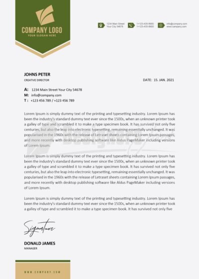 Corporate Letterhead Template 7 Corporate Letterhead green 15