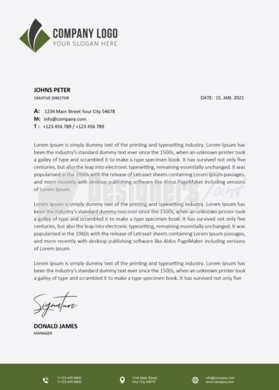 Corporate Letterhead green 5