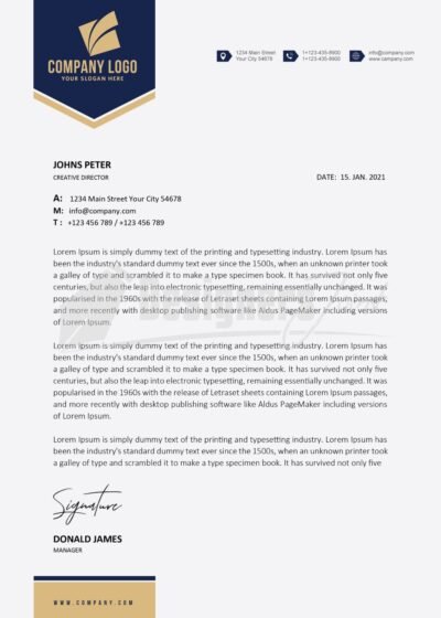 Corporate Letterhead Template 6 Corporate Letterhead navy blue 3