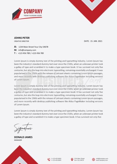 Corporate Letterhead red