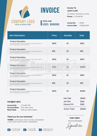 Product-Based Invoice Template 6 Invoice Template