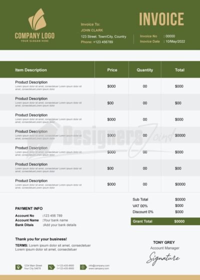 Invoice green 14
