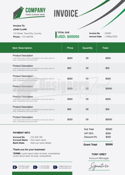 Invoice green 5
