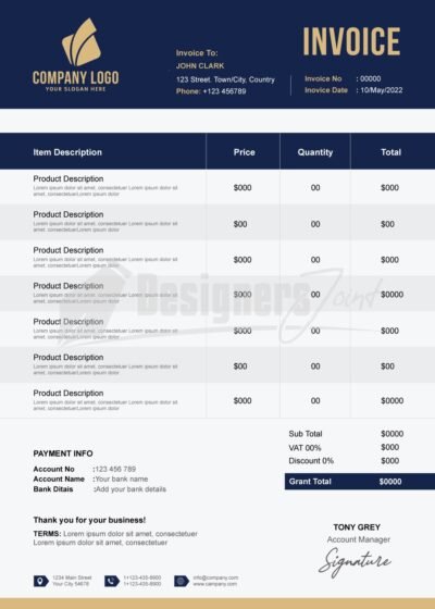 Invoice navy blue 4