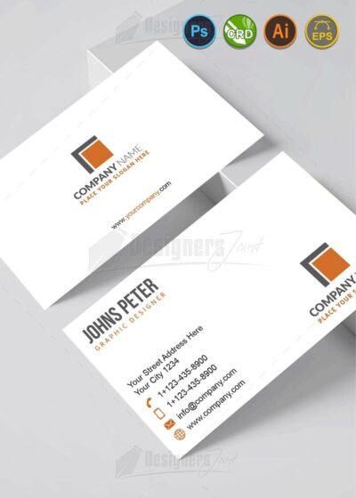Simple Business Card Orange 1