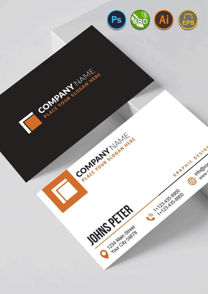 Simple Business Cards Orange 2