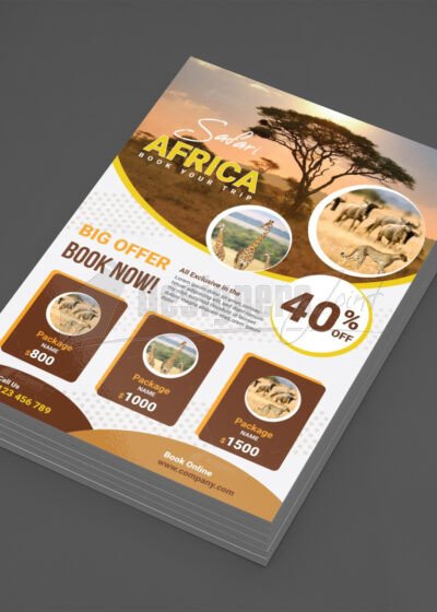 Tours & Safaris Illustrator Flyer Template