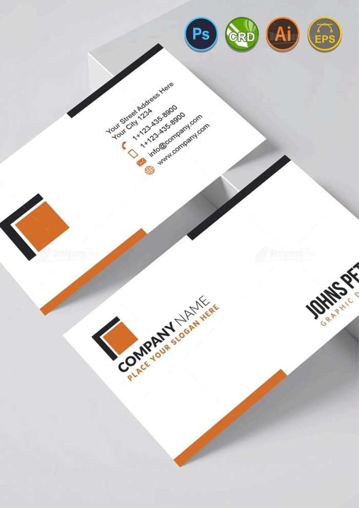 simple business card orange 2