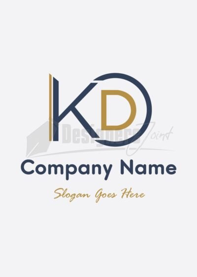 Initial letter kd creative swoosh design logo Vector Image