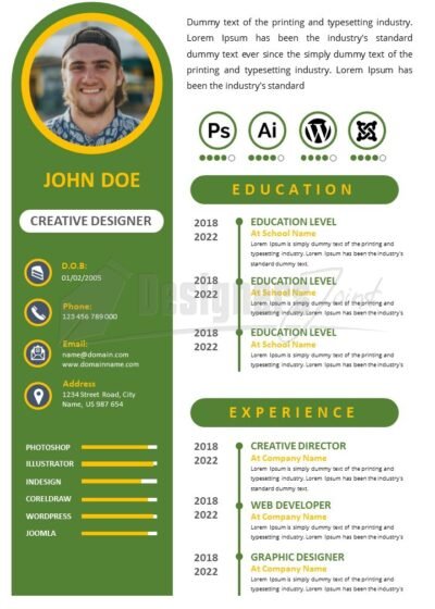 PowerPoint CV Resume Template Green 1