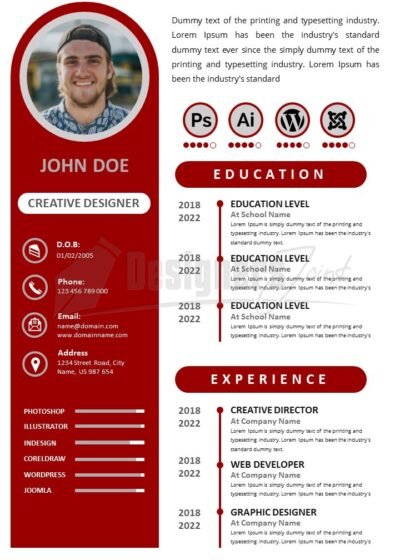 PowerPoint CV Resume Template Maroon 1