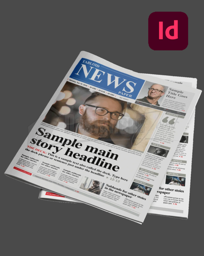 32 Page InDesign newspaper template