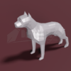 pit bull low poly 3D print model