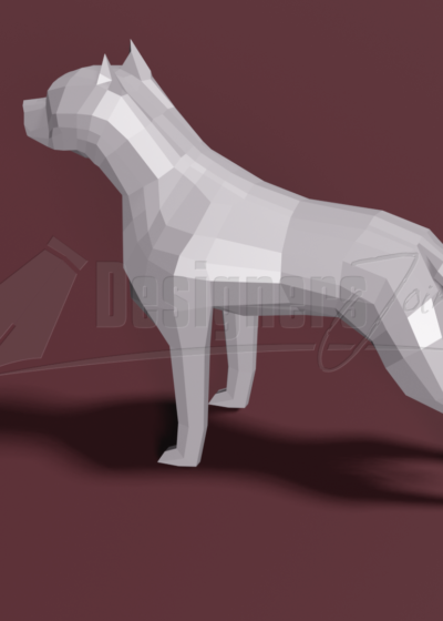 pit bull low poly 3D print model