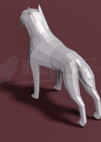 pit bull low poly 3D print model