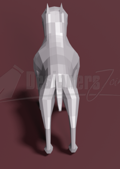 pit bull low poly 3D print model