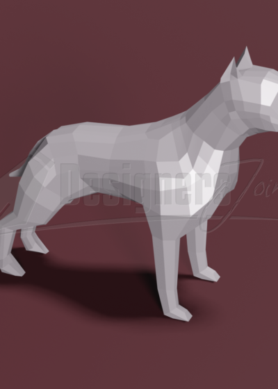 pit bull low poly 3D print model
