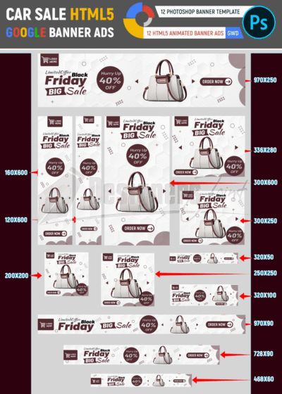 13 Animated Black Friday HTML5 Google Banner Ads