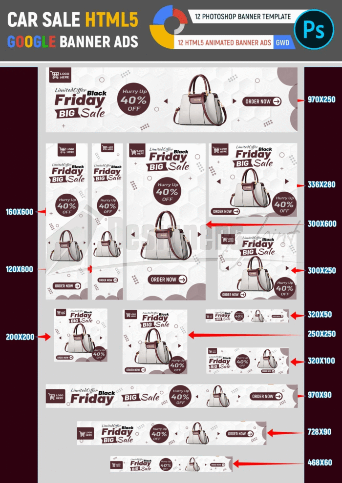 13 Animated Black Friday HTML5 Google Banner Ads