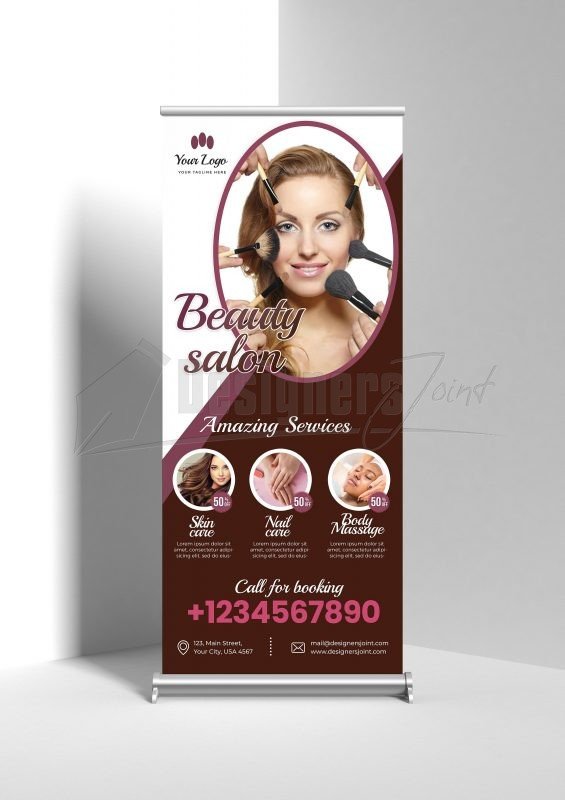 Beauty Salon Spa Roll Up Banner PSD 1