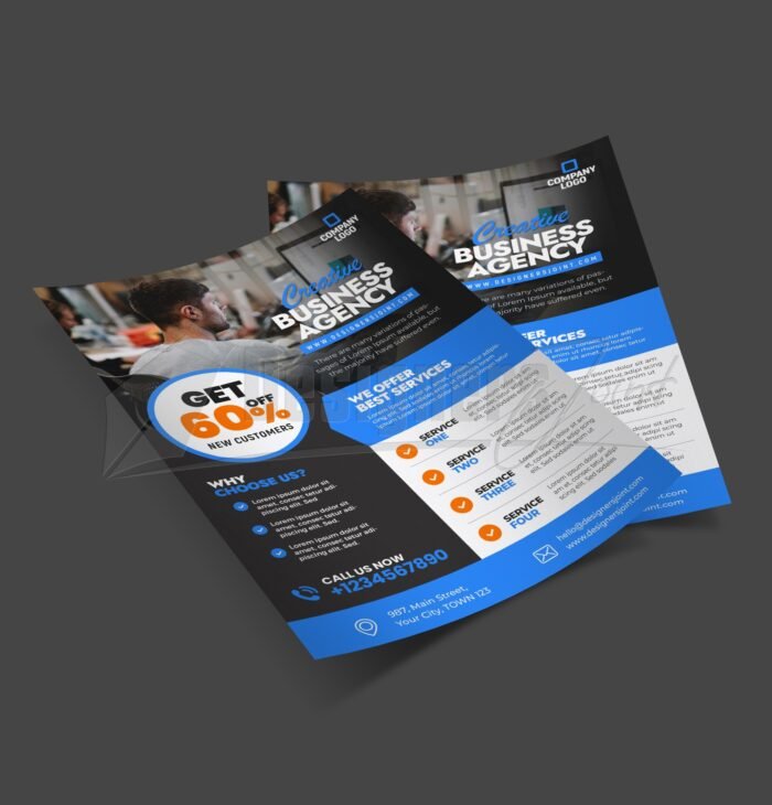 Modern Corporate Business Flyer PSD Template (4 Color Variation)