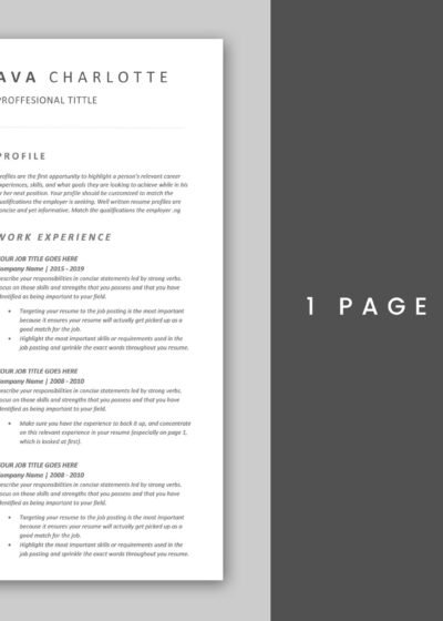 4 Page Modern CV/Resume Template With Cover Letter & References 9 4 Page Modern CV/Resume Template With Cover Letter & References