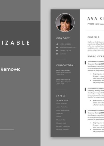 4 Page Modern CV/Resume Template With Cover Letter & References 12 4 Page Modern CV/Resume Template With Cover Letter & References