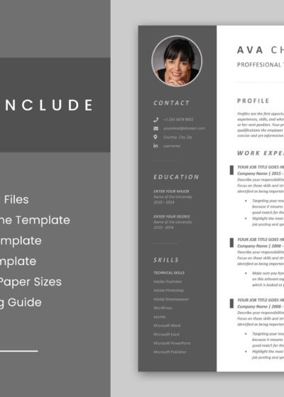 4 Page Modern CV/Resume Template With Cover Letter & References 13 4 Page Modern CV/Resume Template With Cover Letter & References