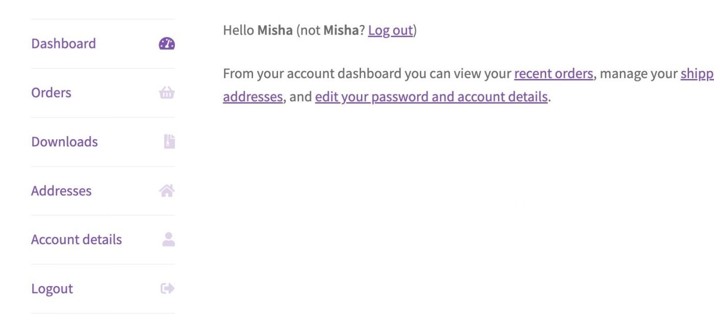 WooCommerce My Account Menu Customization 2 default my account menu woocomerce