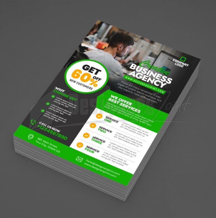 Modern Corporate Business Flyer PSD Template (4 Color Variation)
