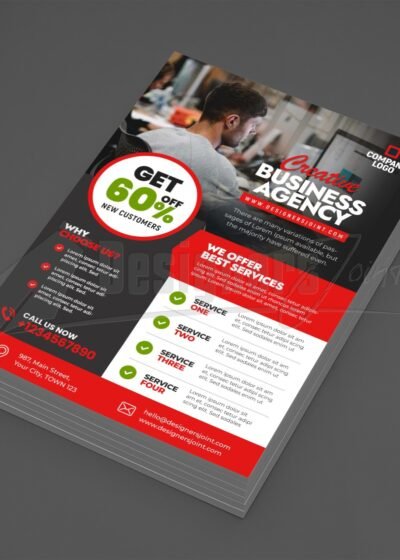 Modern Corporate Business Flyer PSD Template (4 Color Variation)