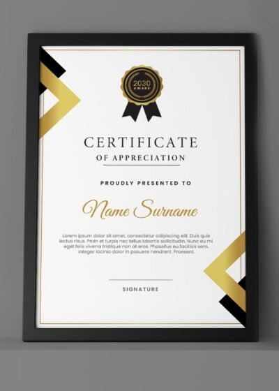 Black & Golden Degree/Diploma/Appreciation Certificate Template