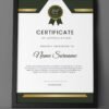Green & Golden Graduation Certificate Template