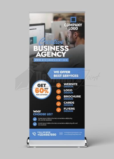 Creative Business Agency Roll-Up Banner PSD Template