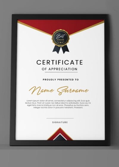 Employee of The Year Award Certificate Template