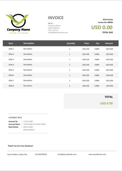 Excel Invoice Template That Calculates Total Automatically