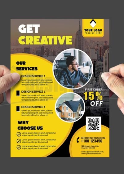 Get Creative Corporate Flyer PSD Template