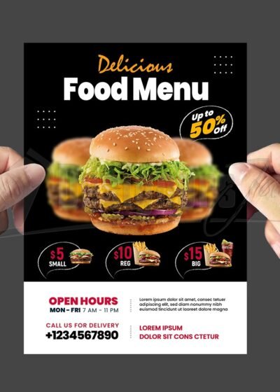 Restaurant Menu Promotion Flyer PSD Template