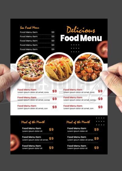 Restaurant Menu Promotion Flyer PSD Template