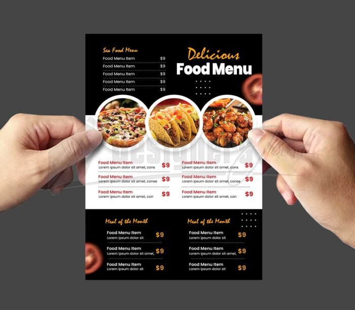 Restaurant Menu Promotion Flyer PSD Template